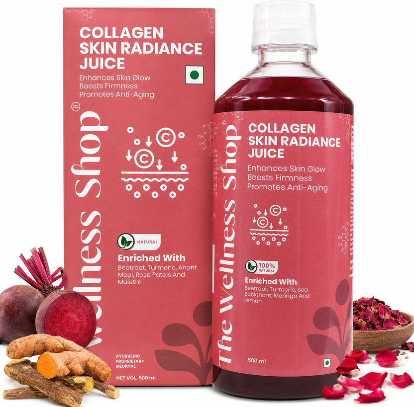 The Wellness Shop Collagen Supplement Skin Radiance Juice with Natural Extracts for Youthful Skin(500 ml)
