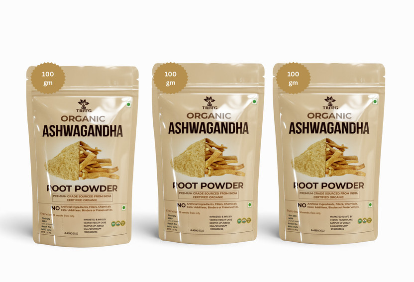 Trivang 100% Natural Ashwagandha Powder- Withania Somnifera, Pack of 3 (100g)(300 g)