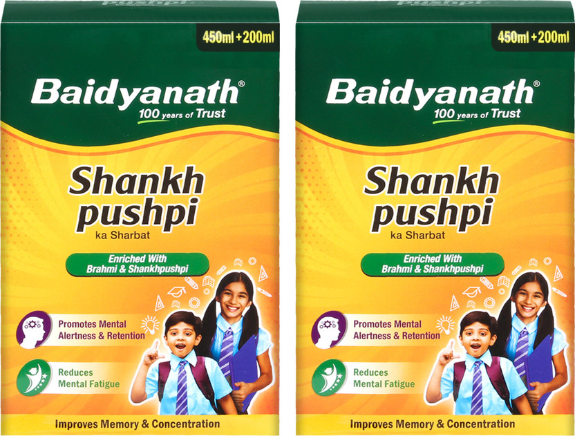 Baidyanath Shankhpushpi Sharbat 450 ml- Pack of 2| Helps in Mental Weakness, Forgetfulness(Pack of 2, 1300 ml)