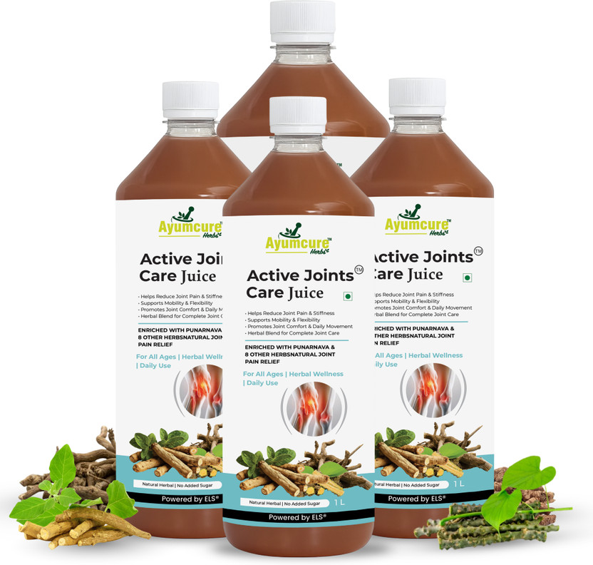 Ayumcure Ayumcure Active Joint Care Juice|Herbal Joint Pain Relief, Mobility & Flexibility Support(Pack of 4, 4 L) - Flipkart Deal