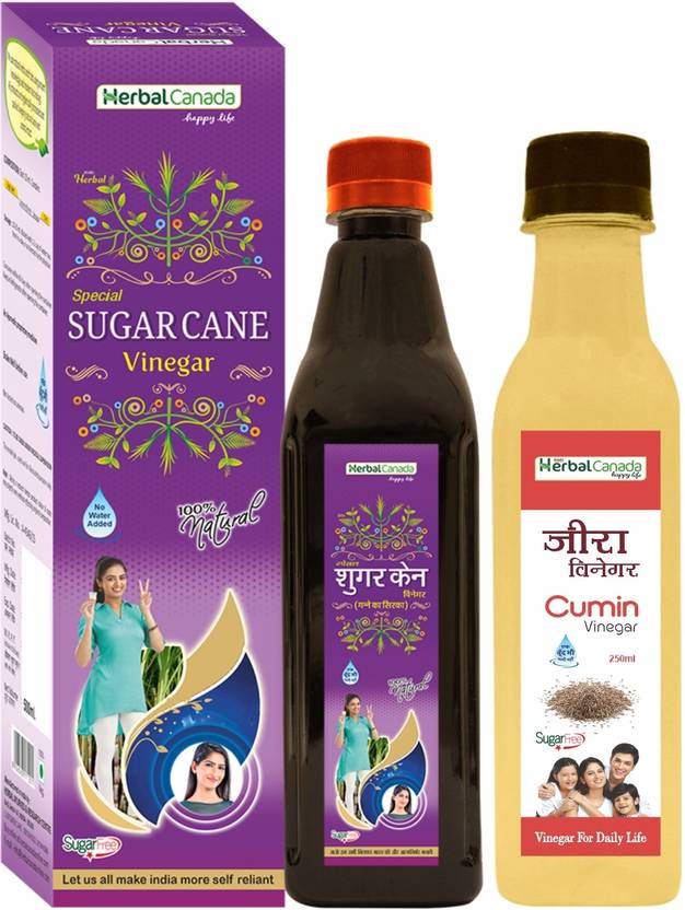Herbal Canada Sugar Cane Vinegar (500ml) + Jeera Vinegar (500ml