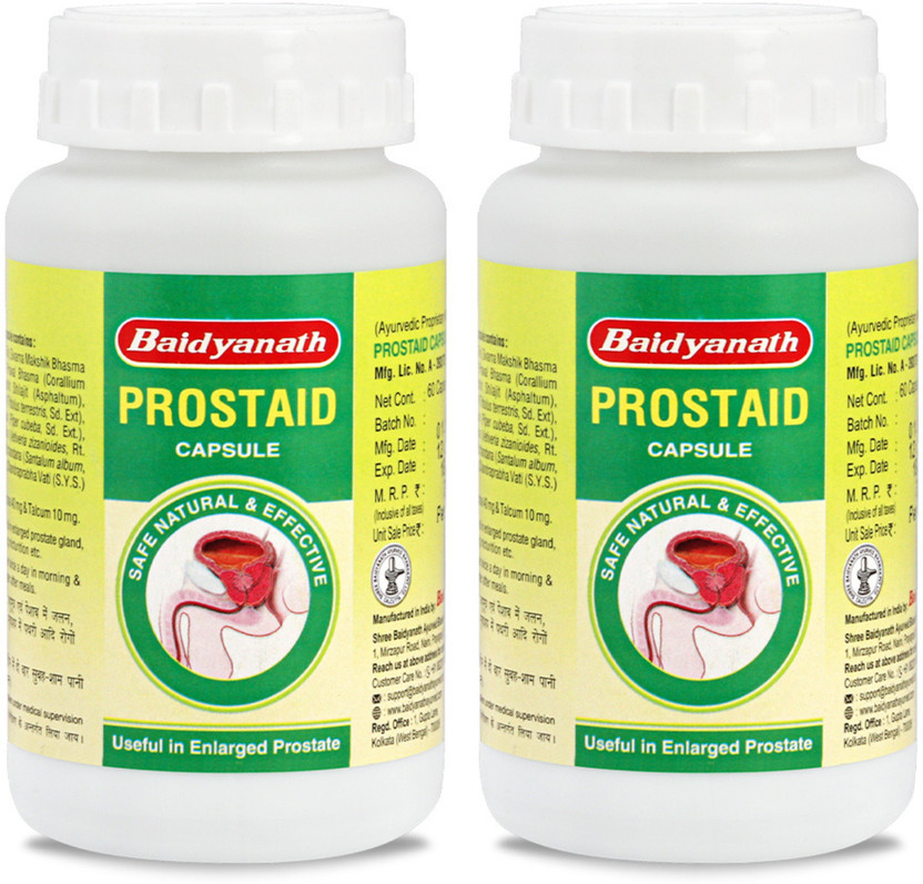 Baidyanath Prostaid 60 Capsule|For Complete Prostate Care and Healthy Urinary Tract System(Pack of 2, 120 Capsules)