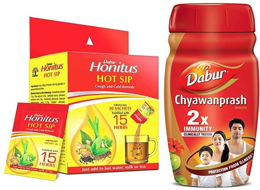 Dabur Honitus Hot Sip Kadha(30 Sachets) & Chyawanprash 950g Price in