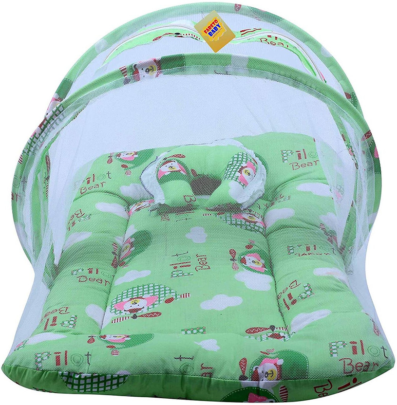 Fareto Baby Mattress with Mosquito Net(0-6 Months) standard crib(Fabric, Green)
