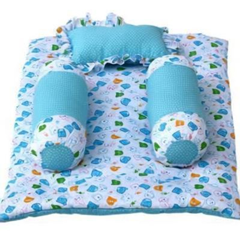 Dolphin52 TBBLUE BABY BED WITH PILLOW BORN BABY BOOSTER BED(Fabric, Multicolor)