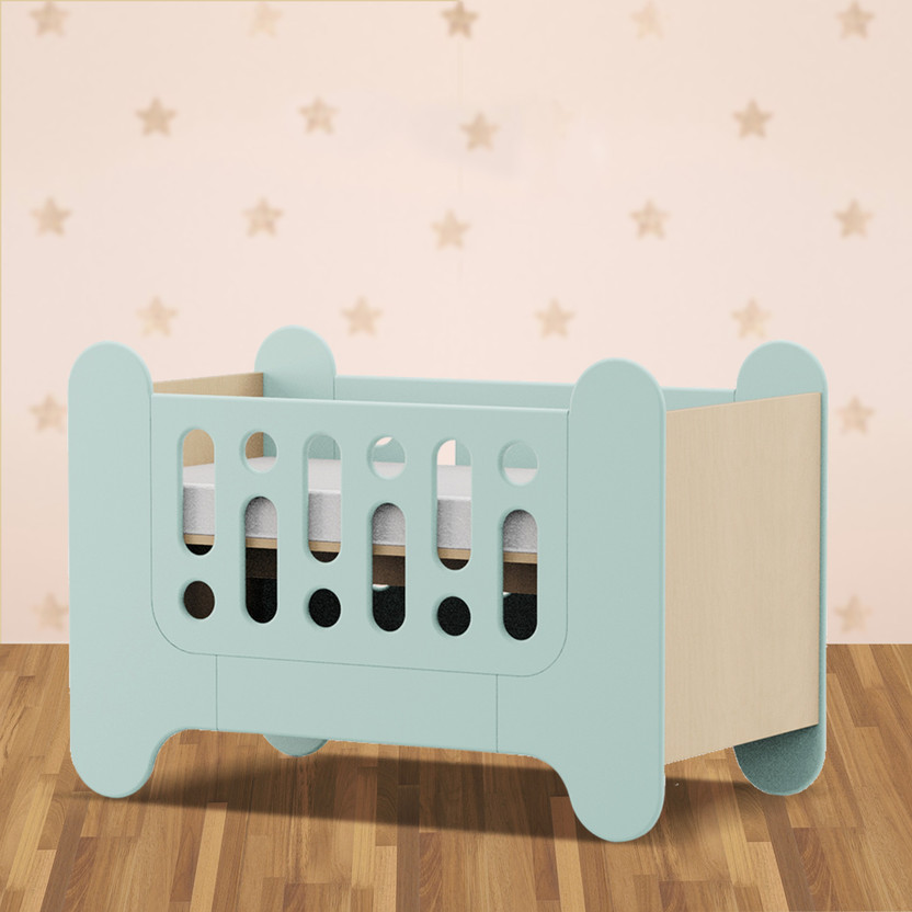 Smartsters Snuggles Snuggles Convertible Crib & Cot(Wood, Blue)
