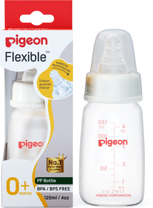 Pigeon PERISTALTIC NURSING BOTTLE RPP 120ML(WHITE) NIPPLE S - 120 ml(TRANSPARENT)