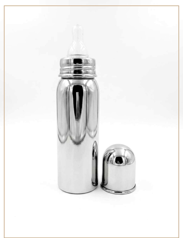 Vinayak Enterprises Baby Feeding Stainless Steel Bottle 304 grade BPA Free - 240 ml(Silver)