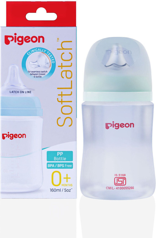 Pigeon Wide Neck 3 PP baby feeding bottle plus type nipple - 160 ml(Green)