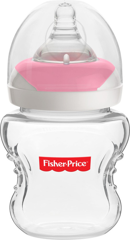 FISHER-PRICE Curved & Ridged Ergonomic Design Safe Feeding Bottle | Anti-Colic & BPA Free - 150 ml(Pink)