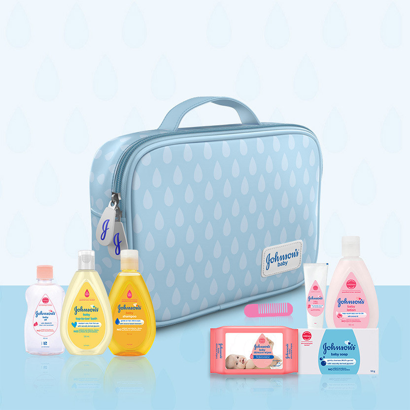 JOHNSON'S BABY Gift Pack with a Pouch(Blue)