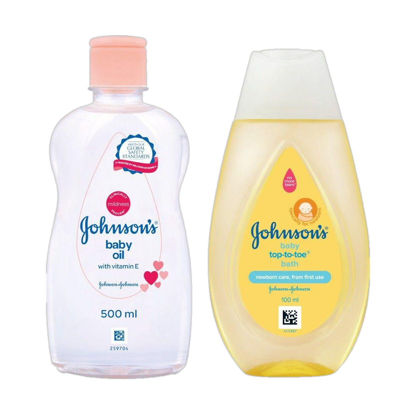 JOHNSON'S Baby Vitamin E Body Massage oil with top to toe Bodywash(Transparent)