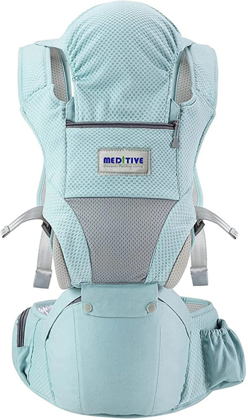 MEDITIVE Baby Carrier with Detachable Hip Seat, Ergonomically Designed (0-36 Months) Baby Carrier(Blue, Hip Carry)