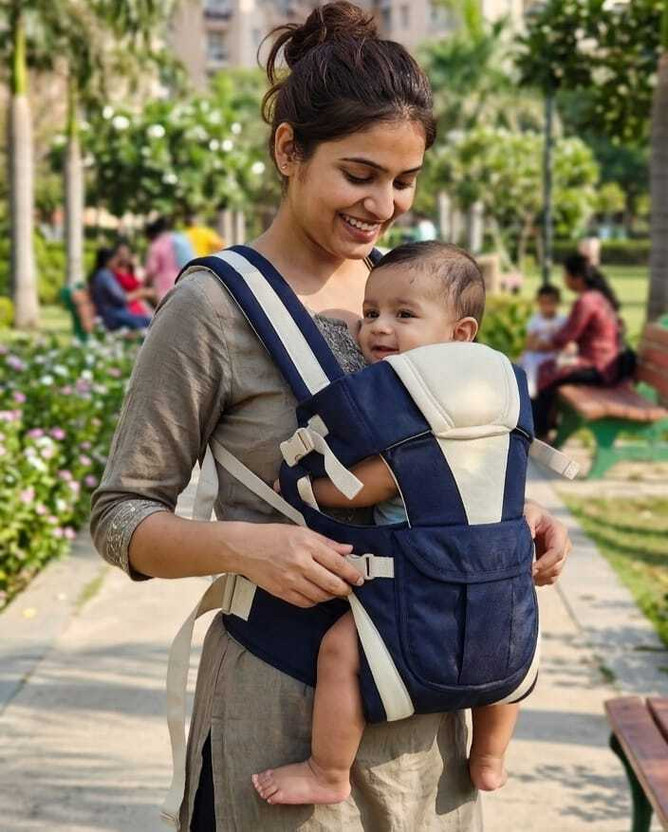 duhiya Premium Adjustable Baby Carrier with Head Support & Storage Pocket Baby Carrier(Blue, Hip Carry)