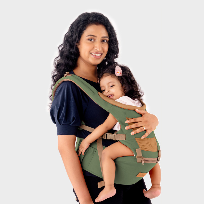 LuvLap Royal Baby Hip Seat Carrier with 4 Carry positions, for 4 to 24 months Baby Carrier(Green, Hip Carry)
