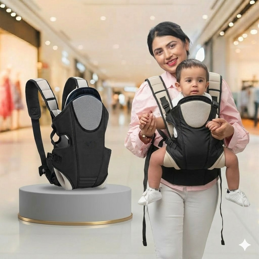 MOMSCAPE MOMSCAPE Baby Carrier 3 in 1 Adjustable Ergonomic Kangaroo Head Support Safety Belt Sling Baby Carrier(Black, Backpack, 0 To 24 Months, Front Carry facing in) - Flipkart Deal