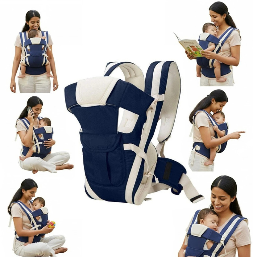 AGGARWAL ONLINE SALES Infant Baby Carrier Bag Front Carry Baby Bag for Newborn Baby Carrier(Multicolor, Blue, Front Carry facing in)