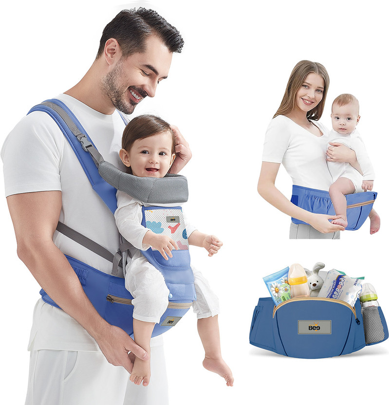 Golden Bee Baby carrier with Hip seat ,Multi carry Position,Ergonomic design( 4-36 months) Baby Carrier(Blue, Hip Carry)