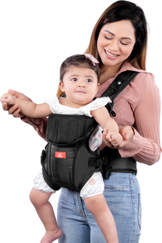 MYLO Baby 3 in 1 Premium Carrier Comfortable & Adjustable | Lightweight (6-15 Months) Baby Carrier(Black, Front Carry facing in)