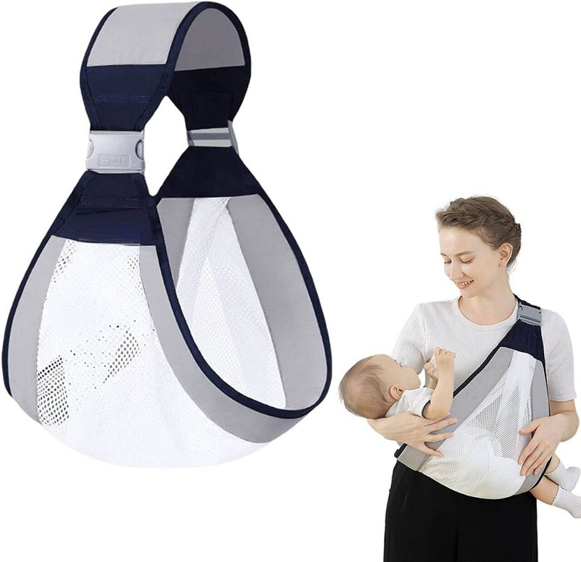 DHANVI ENTERPRISE Adjustable Baby Sling Lightweight Breathable Carrier Wrap with Shoulder Straps Baby Carrier(Sky Blue, Pink, Grey, Front carry facing out)