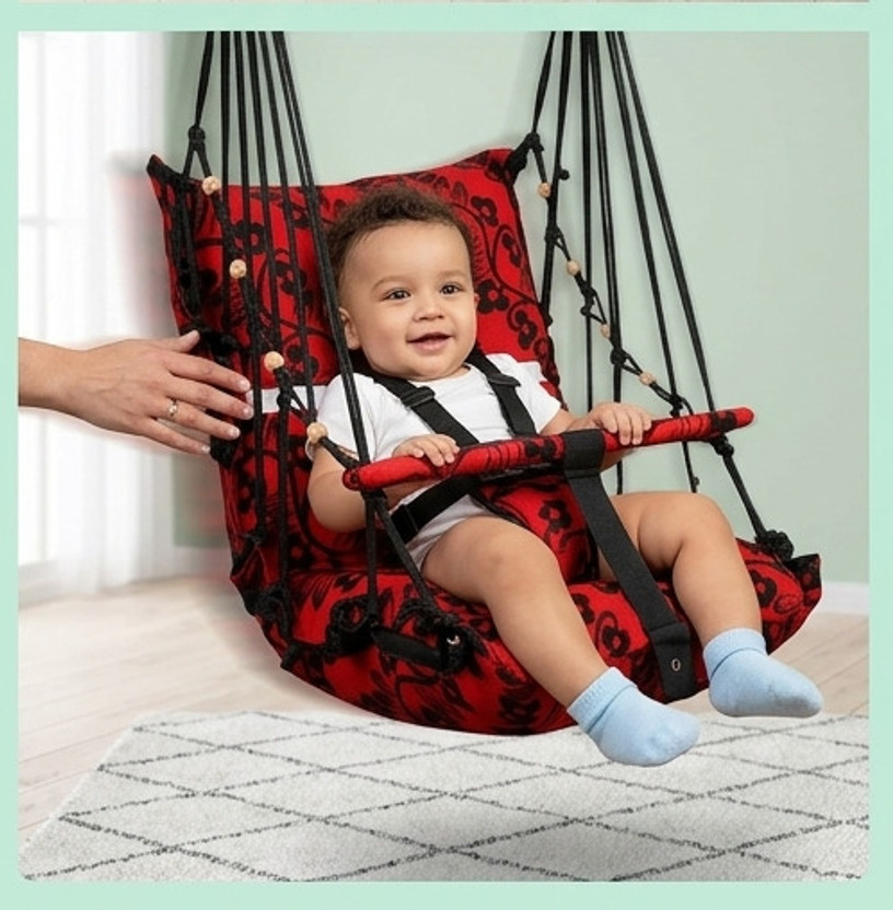 swing for kids Premium Fabric Baby Swing (Jhula)Infants & Toddlers Baby Cuddler(Red, Hip Carry)