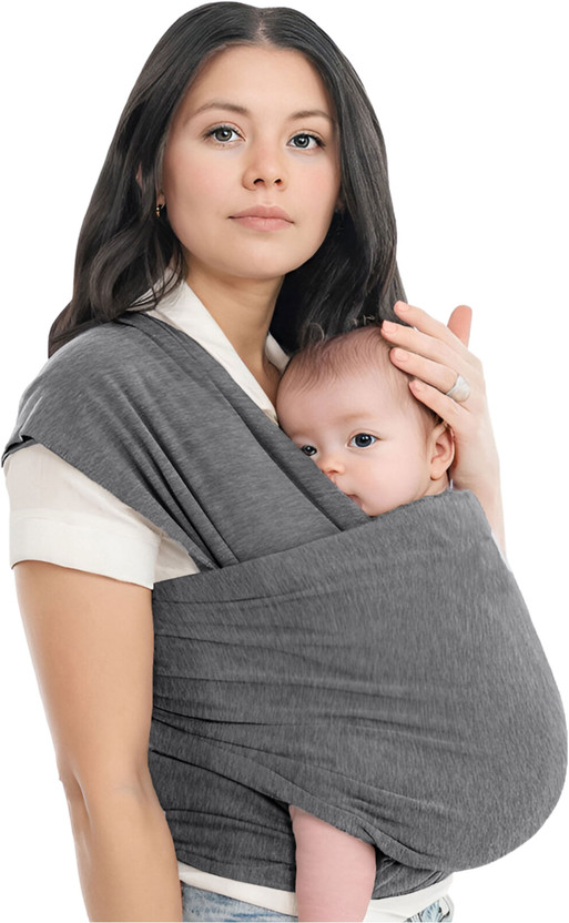 Bembika Adjustable Hands-Free Baby Sling Carrier Baby Wrapping Cloth for Baby Baby Carrier(Dark Grey, Front Carry facing in)
