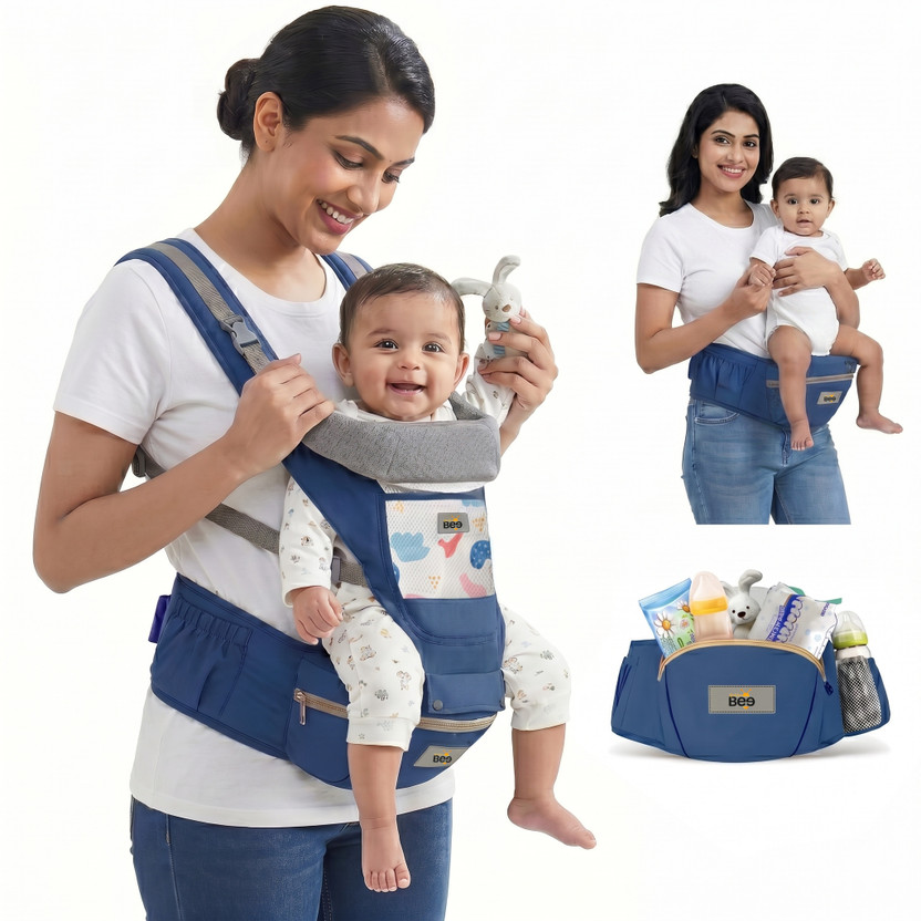 Golden Bee Baby carrier with Hip seat ,Multi carry Position,Ergonomic design( 4-36 months) Baby Carrier(Blue, Hip Carry)