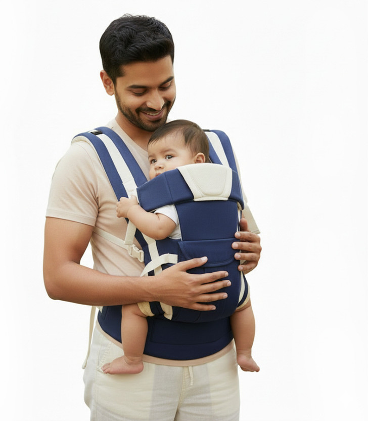 Lilnino Comfortable 4-in-1 Baby Carrier Bag for 0–24 Months Baby Carrier(Blue, Front carry facing out)