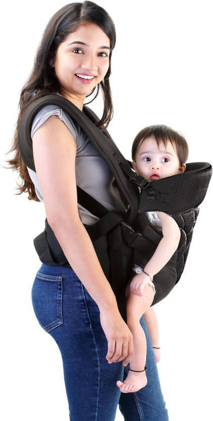 Beebaby Omni Breathe 3 in 1 Adjustable Baby Carrier with Head Support(3.5-12kgs Infants) Baby Carrier(Black, Front Carry facing in)