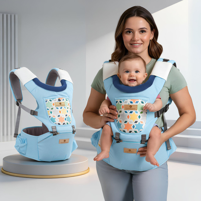 StarAndDaisy 4 in 1 Baby Carrier with Hip Seat, Adjustable Carrier for Newborn to Toddler Baby Carrier(Multicolor3, Hip Carry)