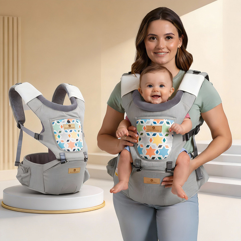 StarAndDaisy 4 in 1 Baby Carrier with Hip Seat, Adjustable Carrier for Newborn to Toddler Baby Carrier(Multicolor4, Hip Carry)