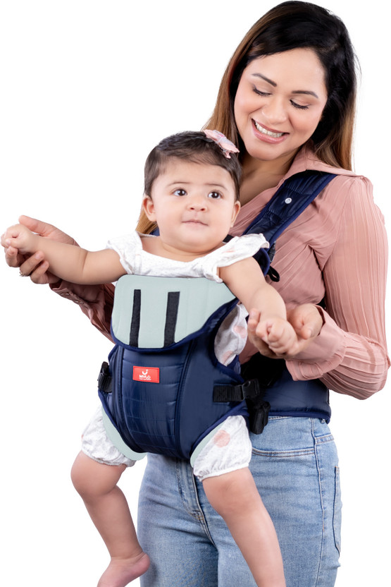 MYLO Baby 3 in 1 Premium Carrier Comfortable & Adjustable | Lightweight (6-15 Months) Baby Carrier(Grey & Royal Blue, Front Carry facing in)
