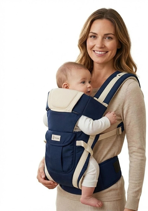 AGGARWAL ONLINE SALES 4-in-1 Adjustable New Born Baby Carrier Bag with Front & Back Baby Carrier Baby Carrier(Blue, Front Carry facing in)