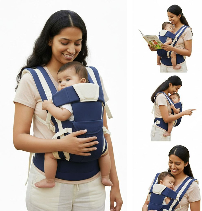 Lilnino Comfortable 4-in-1 Baby Carrier Bag for 0–24 Months Baby Carrier(Blue, Front carry facing out)