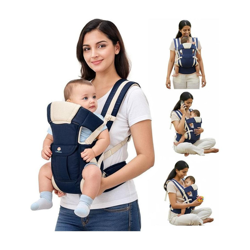 Lilnino Lilnino 4-in-1 Baby Carrier Bag for 0 to 2 Years, for Boys & Girls Baby Carrier(Navy Blue, Front carry facing out) - Flipkart Deal