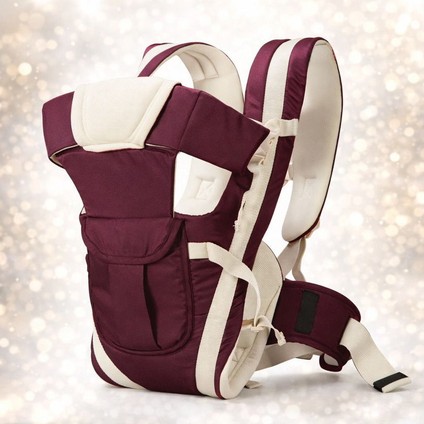 AEREX Baby Carrier 4-in-1 Carrier Baby Sling Carrier Kangaroo Bag Toddler Carrier Baby Carrier(Wine, Back Carry)