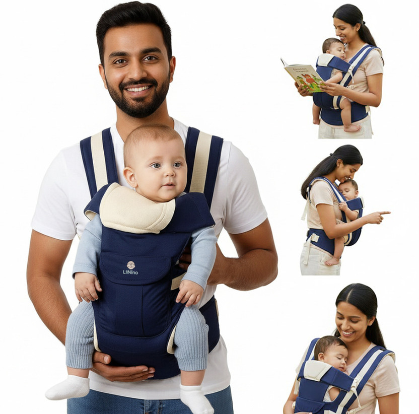 Lilnino Infant Baby Carrier Bag Front Carry Baby Bag for Newborn & Toddler Baby Carrier(Blue, Front carry facing out)