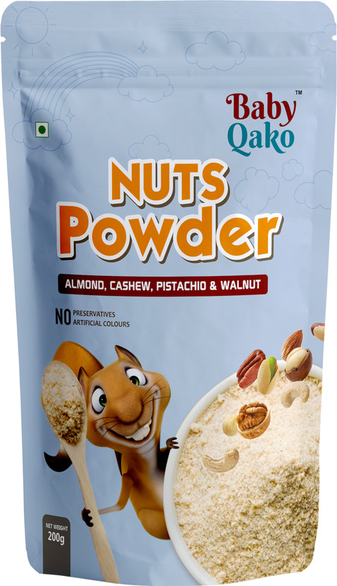 BABY QAKO Nuts Powder | Nutrition Booster / 100% Natural Dry Fruits Powder Cereal(200 g, 8+ Months)