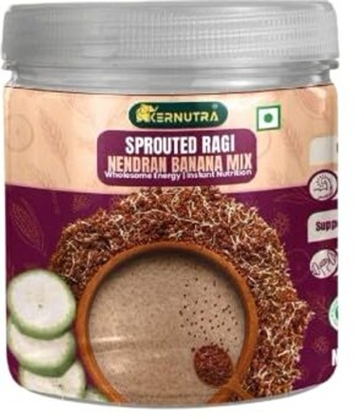 kernutra Sprouted Ragi Nendran Banana Mix, Instant Nutrition Health Drink Cereal(250 g, 6+ Months)