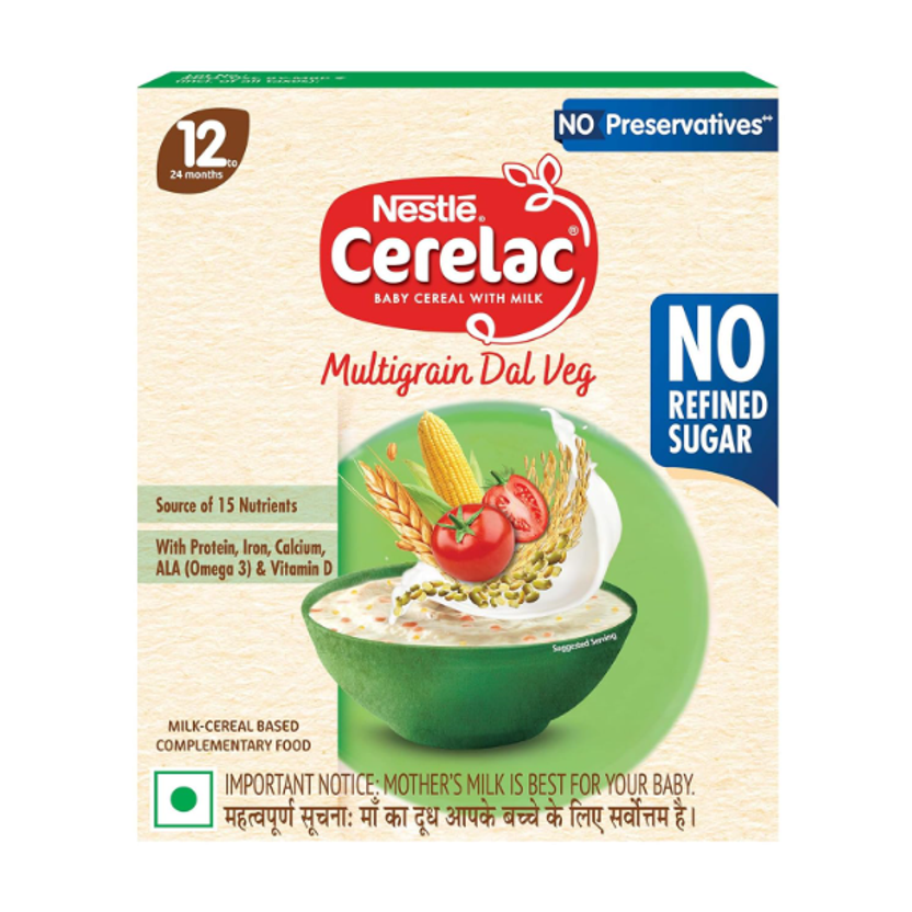 Nestle Cerelac Multi Grain Dal Veg Cereal from 12 to 24 Months Cereal(300 g, 12+ Months)