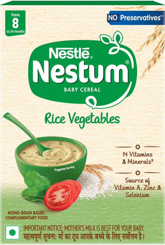 Nestle Nestum Baby Cereal - Rice Vegetables (From 8 - 24 months) - BIB Pack Cereal(300 g, 8+ Months)