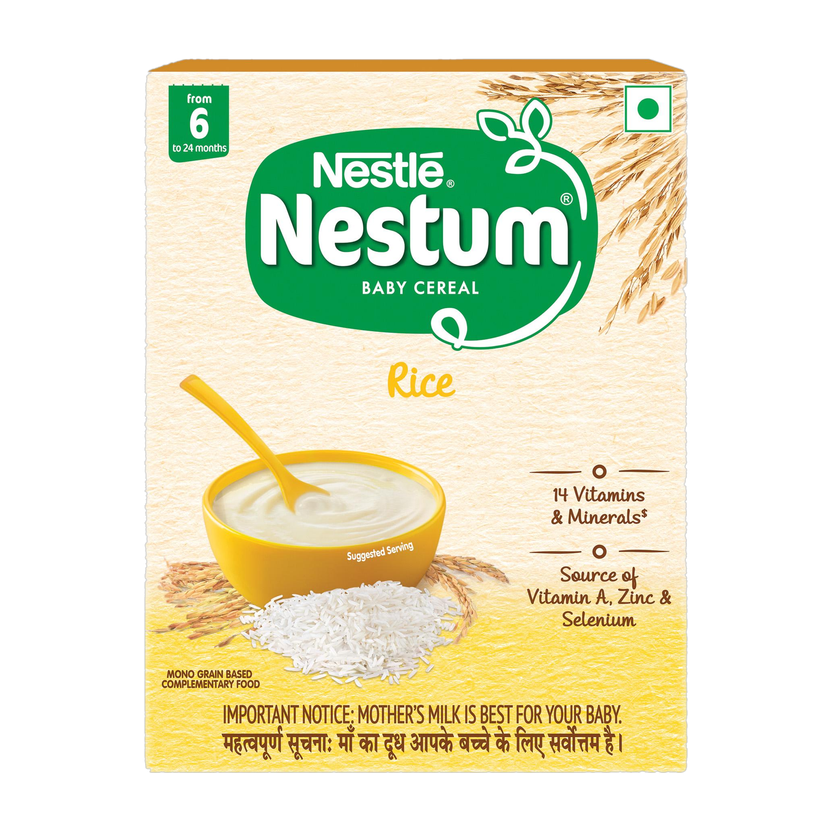 Nestle Nestum Baby Cereal - Rice (From 6 to 24 months) - Bag-in-Box Pack Cereal(300 g, 6+ Months)