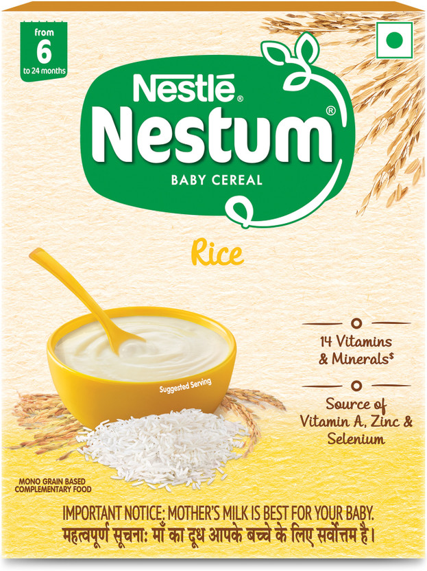 Nestle Nestum Baby Cereal - Rice (From 6 to 24 months) - Bag-in-Box Pack Cereal(300 g, 6+ Months)