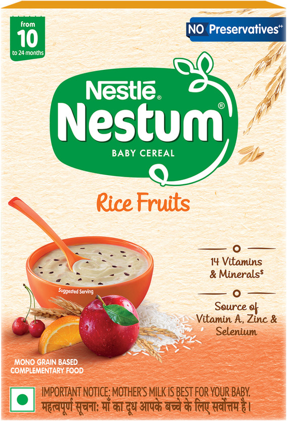 Nestle Nestum Baby Cereal - Rice Fruits (From 10 to 24 months) - BIB Pack Cereal(300 g, 10+ Months)