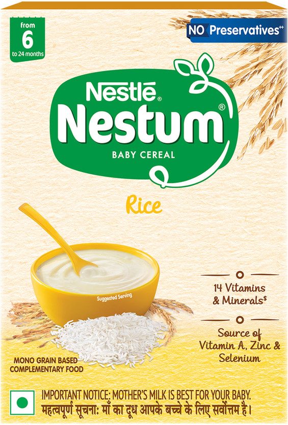 Nestle Nestum Baby Cereal - Rice (From 6 to 24 months) - Bag-in-Box Pack Cereal(300 g, 6+ Months)