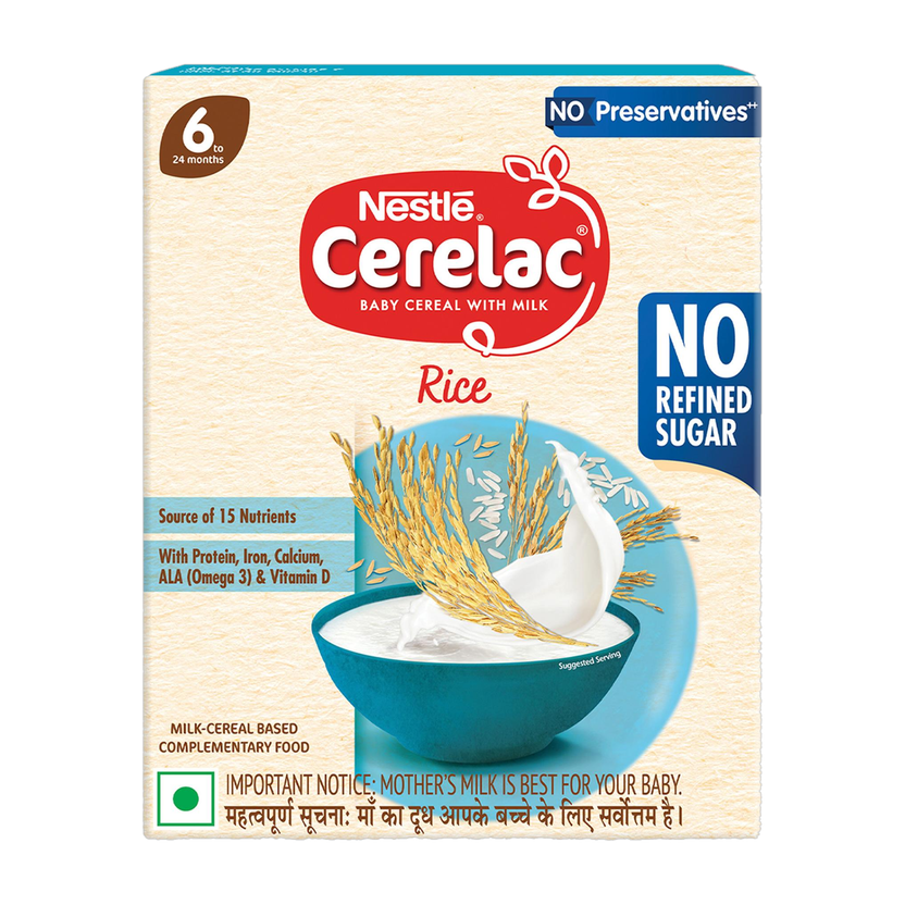 Nestle Cerelac Rice Baby Food Cereal with No Refined Sugar & No Preservatives Cereal(300 g, 6+ Months)