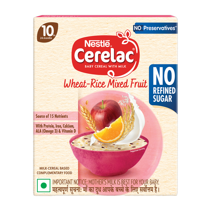 Cerelac Wheat Rice Mixed Fruit Baby Food Cereal, No Refined Sugar & No Preservatives Cereal(300 g, 10+ Months)