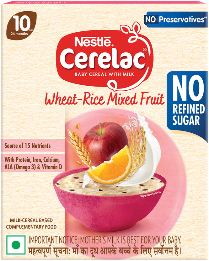 Cerelac Wheat Rice Mixed Fruit Baby Food Cereal, No Refined Sugar & No Preservatives Cereal(300 g, 10+ Months)