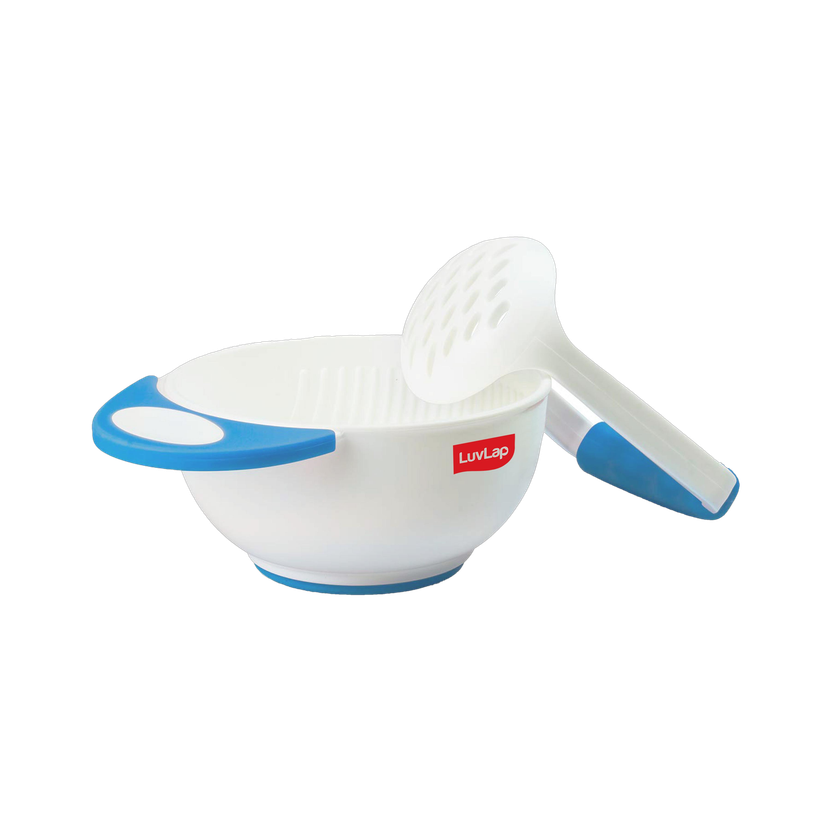 LuvLap Baby Food masher(White & Blue)