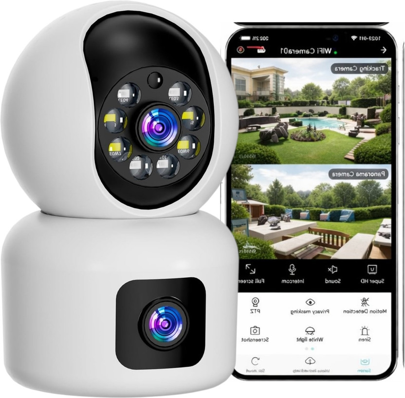 SROPX WiFi Dual Lens CCTV  with HD Video and Voice Communication Celling Mount , Wall Mount Baby Monitor
